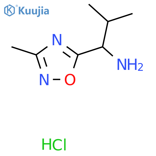 2-Methyl-1-(3-methyl-1,2,4-oxadiazol-5-yl)propan-1-amine hydrochloride structure