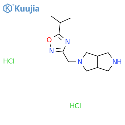 3-{Octahydropyrrolo[3,4-c]pyrrol-2-ylmethyl}-5-(propan-2-yl)-1,2,4-oxadiazole dihydrochloride structure