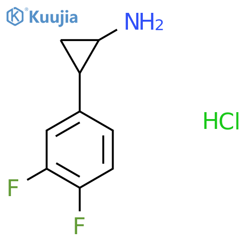 2-(3,4-difluorophenyl)cyclopropan-1-amine hydrochloride structure