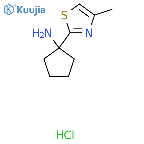 1-(4-Methyl-1,3-thiazol-2-yl)cyclopentan-1-amine hydrochloride structure