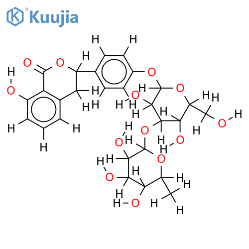 (3S)-hydrangenol 4?-O-alpha-L-rhamnopyranosyl-(1?3)-beta-D-glucopyranoside structure