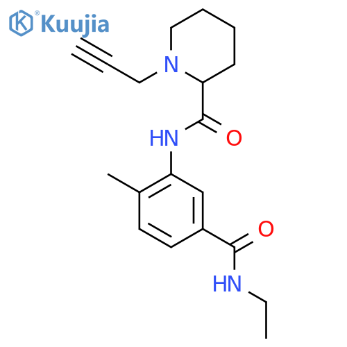 N-[5-(ethylcarbamoyl)-2-methylphenyl]-1-(prop-2-yn-1-yl)piperidine-2-carboxamide structure