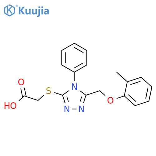 2-{5-(2-methylphenoxymethyl)-4-phenyl-4H-1,2,4-triazol-3-ylsulfanyl}acetic acid structure