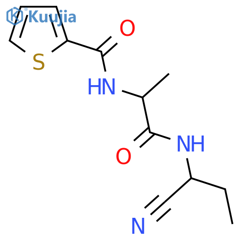 N-(1-cyanopropyl)-2-(thiophen-2-yl)formamidopropanamide structure