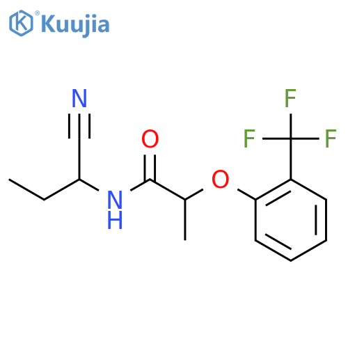 N-(1-cyanopropyl)-2-[2-(trifluoromethyl)phenoxy]propanamide structure