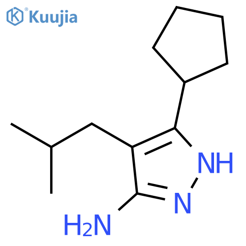 3-cyclopentyl-4-(2-methylpropyl)-1H-pyrazol-5-amine structure