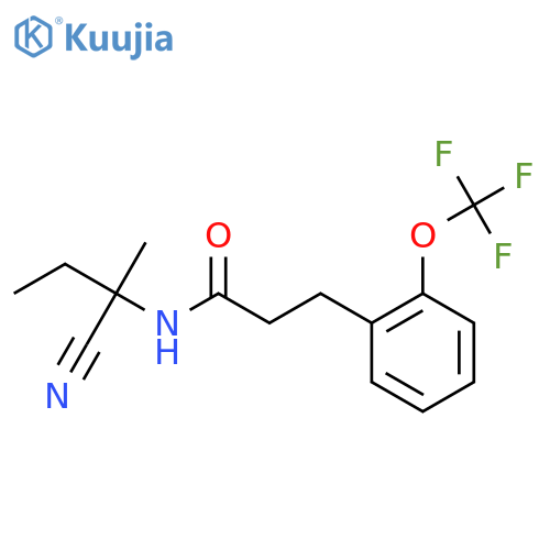 N-(1-cyano-1-methylpropyl)-3-[2-(trifluoromethoxy)phenyl]propanamide structure