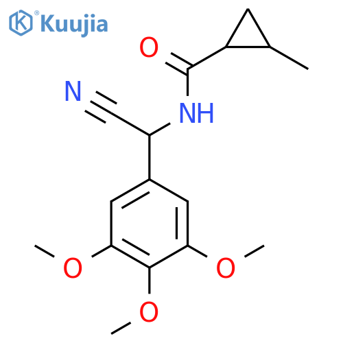 N-[cyano(3,4,5-trimethoxyphenyl)methyl]-2-methylcyclopropane-1-carboxamide structure