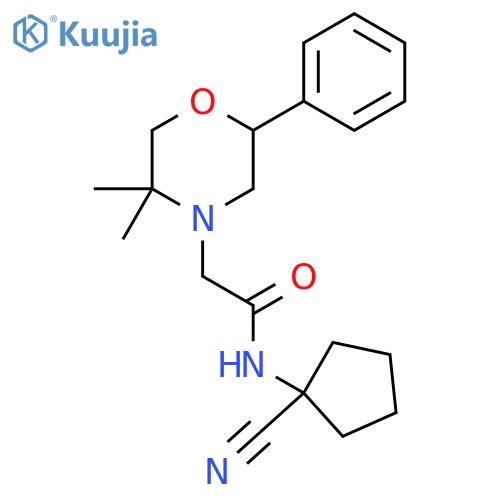 N-(1-cyanocyclopentyl)-2-(5,5-dimethyl-2-phenylmorpholin-4-yl)acetamide structure