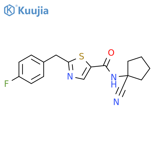 5-Thiazolecarboxamide, N-(1-cyanocyclopentyl)-2-[(4-fluorophenyl)methyl]- structure