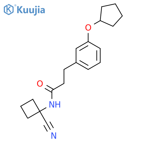 N-(1-cyanocyclobutyl)-3-[3-(cyclopentyloxy)phenyl]propanamide structure