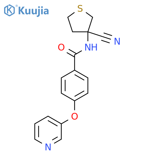 N-(3-cyanothiolan-3-yl)-4-(pyridin-3-yloxy)benzamide structure