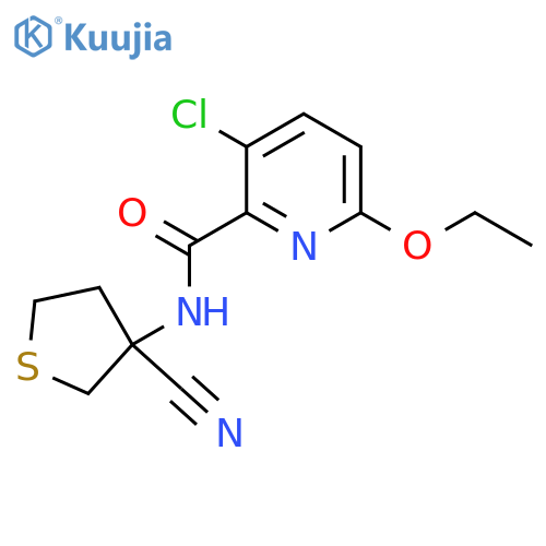 3-chloro-N-(3-cyanothiolan-3-yl)-6-ethoxypyridine-2-carboxamide structure