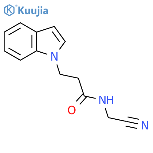 N-(cyanomethyl)-3-(1H-indol-1-yl)propanamide structure