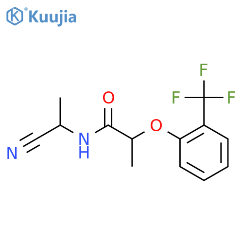 N-(1-cyanoethyl)-2-2-(trifluoromethyl)phenoxypropanamide structure