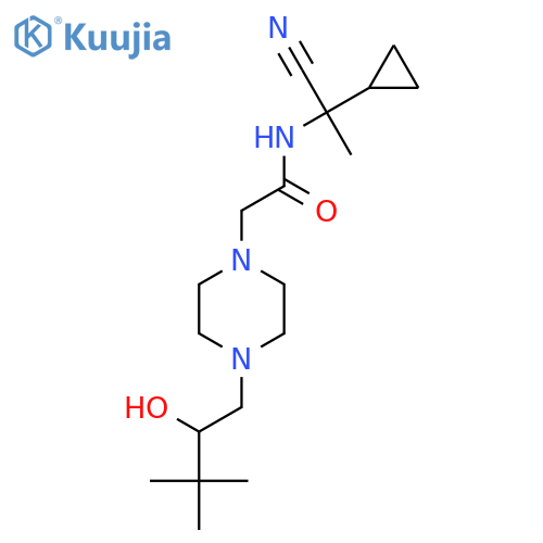 N-(1-cyano-1-cyclopropylethyl)-2-[4-(2-hydroxy-3,3-dimethylbutyl)piperazin-1-yl]acetamide structure