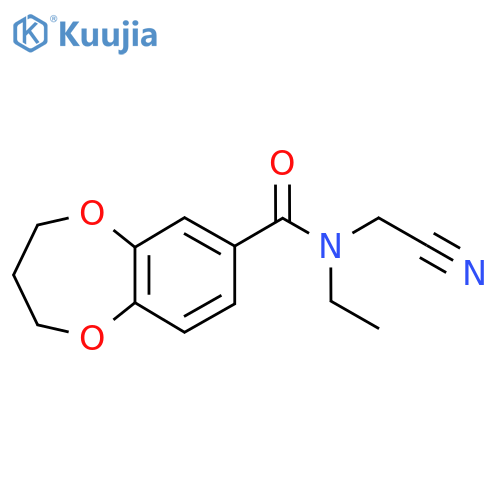 N-(cyanomethyl)-N-ethyl-3,4-dihydro-2H-1,5-benzodioxepine-7-carboxamide structure