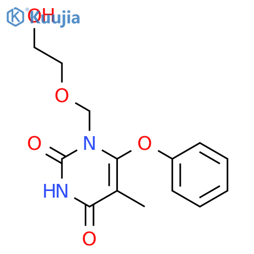 2,4(1H,3H)-Pyrimidinedione,1-[(2-hydroxyethoxy)methyl]-5-methyl-6-phenoxy- structure