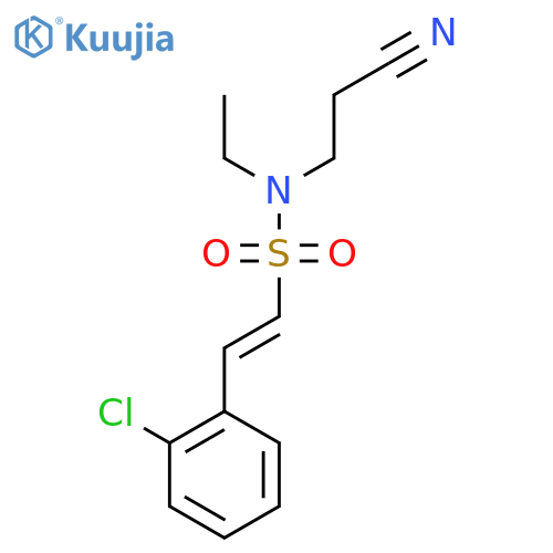 2-(2-chlorophenyl)-N-(2-cyanoethyl)-N-ethylethene-1-sulfonamide structure