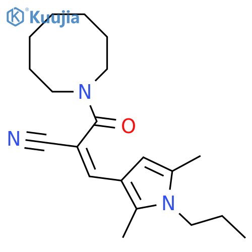 (Z)-2-(azocane-1-carbonyl)-3-(2,5-dimethyl-1-propylpyrrol-3-yl)prop-2-enenitrile structure