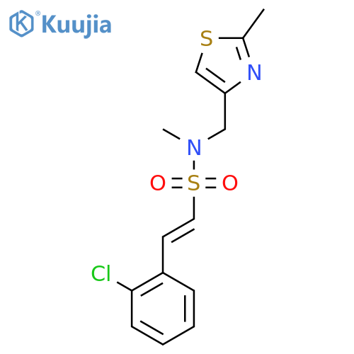 2-(2-chlorophenyl)-N-methyl-N-[(2-methyl-1,3-thiazol-4-yl)methyl]ethene-1-sulfonamide structure