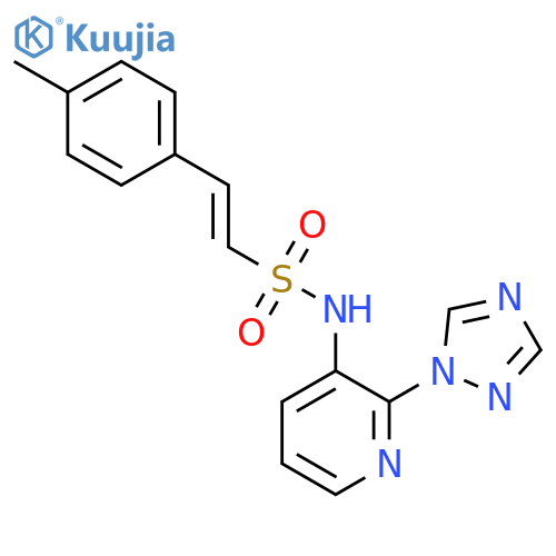 2-(4-methylphenyl)-N-[2-(1H-1,2,4-triazol-1-yl)pyridin-3-yl]ethene-1-sulfonamide structure