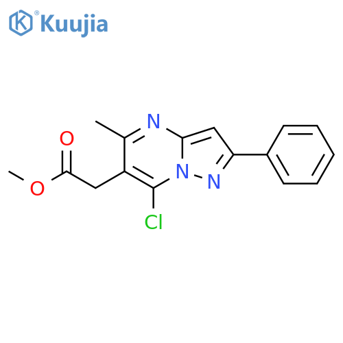 Methyl 2-(7-chloro-5-methyl-2-phenylpyrazolo[1,5-A]pyrimidin-6-YL)acetate structure