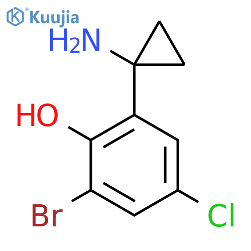 2-(1-aminocyclopropyl)-6-bromo-4-chlorophenol structure