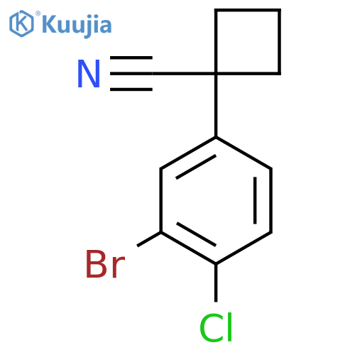 1-(3-bromo-4-chlorophenyl)cyclobutane-1-carbonitrile structure