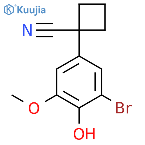 1-(3-bromo-4-hydroxy-5-methoxyphenyl)cyclobutane-1-carbonitrile structure