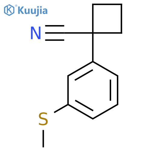 1-3-(methylsulfanyl)phenylcyclobutane-1-carbonitrile structure