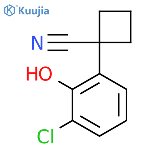 1-(3-chloro-2-hydroxyphenyl)cyclobutane-1-carbonitrile structure