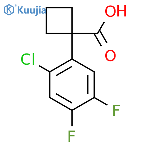 1-(2-chloro-4,5-difluorophenyl)cyclobutane-1-carboxylic acid structure