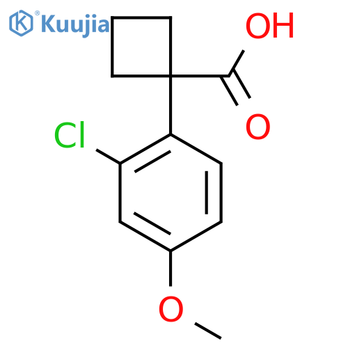 1-(2-chloro-4-methoxyphenyl)cyclobutane-1-carboxylic acid structure