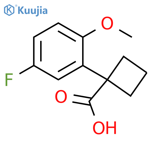 1-(5-fluoro-2-methoxyphenyl)cyclobutane-1-carboxylic acid structure