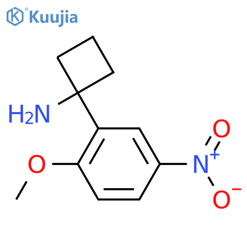 1-(2-methoxy-5-nitrophenyl)cyclobutan-1-amine structure