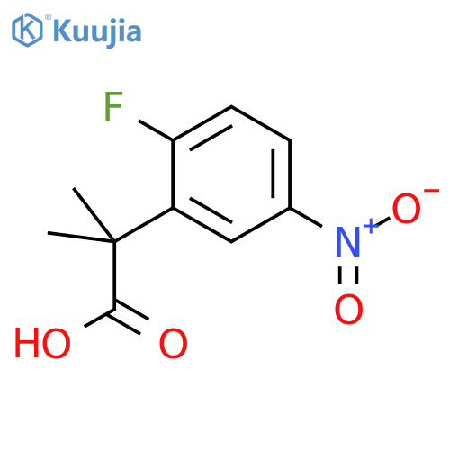 2-(2-fluoro-5-nitrophenyl)-2-methylpropanoic acid structure