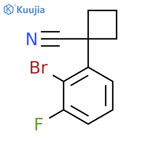 1-(2-Bromo-3-fluorophenyl)cyclobutane-1-carbonitrile structure