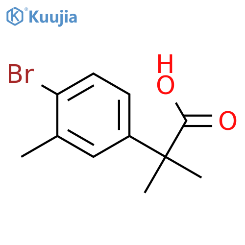 2-(4-bromo-3-methylphenyl)-2-methylpropanoic acid structure