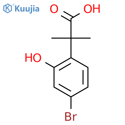 2-(4-bromo-2-hydroxyphenyl)-2-methylpropanoic acid structure