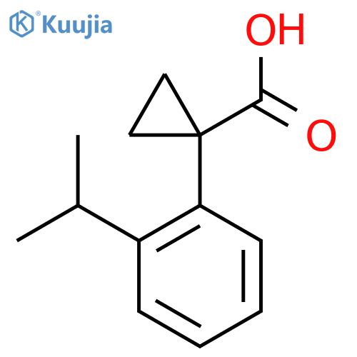 1-2-(propan-2-yl)phenylcyclopropane-1-carboxylic acid structure