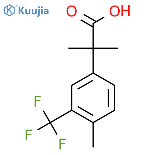 2-methyl-2-4-methyl-3-(trifluoromethyl)phenylpropanoic acid structure