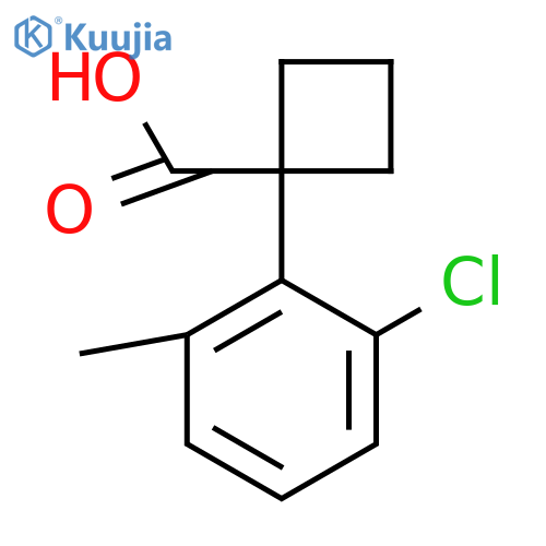 1-(2-chloro-6-methylphenyl)cyclobutane-1-carboxylic acid structure