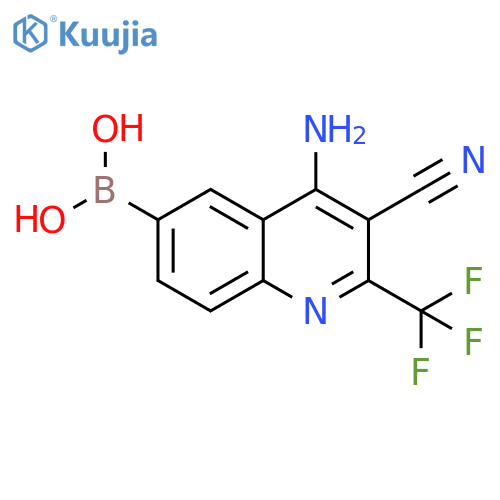(4-Amino-3-cyano-2-(trifluoromethyl)quinolin-6-yl)boronic acid structure