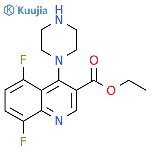 Ethyl 5,8-difluoro-4-(piperazin-1-yl)quinoline-3-carboxylate structure