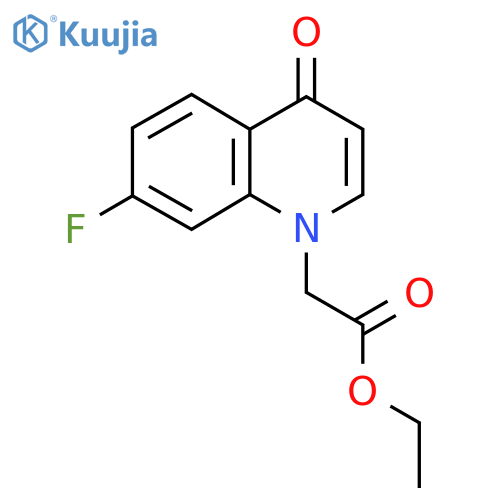 (7-Fluoro-4-oxo-4H-quinolin-1-yl)-acetic acid ethyl ester structure