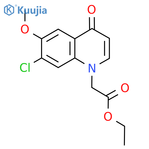 Ethyl 2-(7-chloro-6-methoxy-4-oxoquinolin-1(4H)-yl)acetate structure