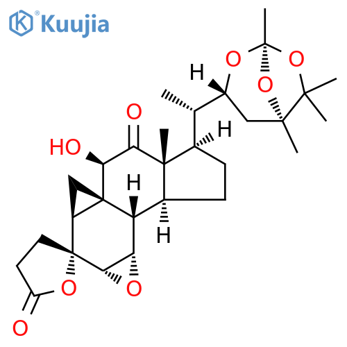 Spiro[5H-cyclopenta[7,8]cyclopropa[4,4a]naphth[1,2-b]oxirene-5,2'(5'H)-furan]-5',8(7H)-dione,dodecahydro-7-hydroxy-8a-methyl-1-[(1S)-1-[(1S,3R,5R)-1,5,6,6-tetramethyl-2,7,8-trioxabicyclo[3.2.1]oct-3-yl]ethyl]-,(1R,2'R,3aS,3bS,3cS,4aS,5aS,6aR,7R,8aR)- structure