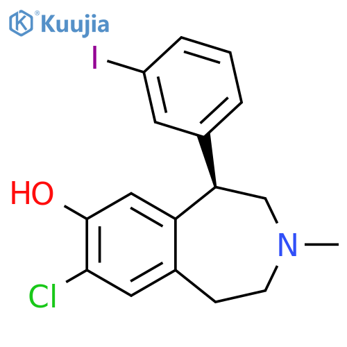 1H-3-Benzazepin-7-ol, 8-chloro-2,3,4,5-tetrahydro-5-(3-iodophenyl)-3-methyl-, (R)- (9CI) structure
