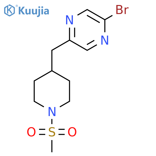2-Bromo-5-((1-(methylsulfonyl)piperidin-4-yl)methyl)pyrazine structure
